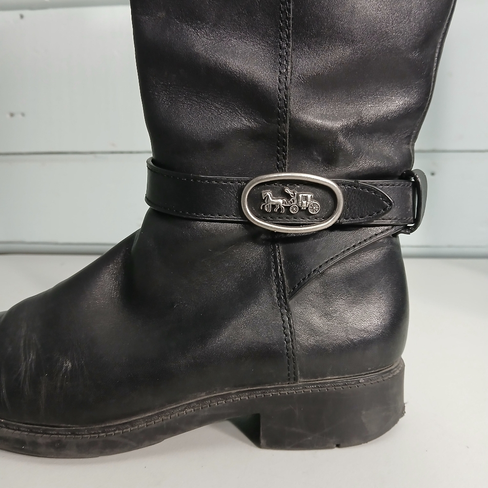 COACH Women's Ruby Horse and Carriage Buckle Leather Boots - Picture 4 of 12